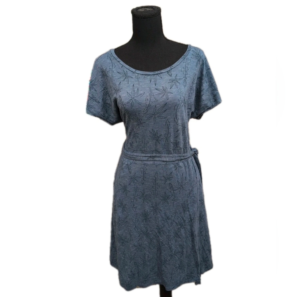 TOAD & CO Cue Wrap Short Sleeve Dress Organic Cotton Floral Pockets XL Comfort